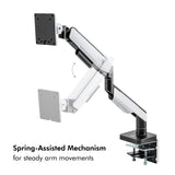 LogiLink Soporte para Monitor de 17 a 49" con Resorte de Gas, Soporte de Mesa o Montaje de Agujeros de Mesa, Capacidad de Carga de hasta 20 kg, diseñado para Gamer con Efecto de iluminación