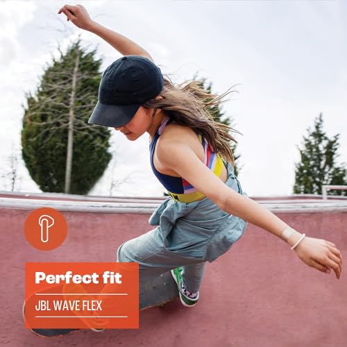 JBL Wave Flex, auriculares inalámbricos In-Ear con resistencia al agua IP54 e IPX2, tecnología TalkThru y AmbientAware y 32 horas de duración de la batería, en beige