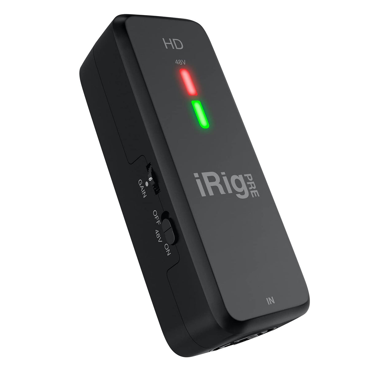 IK Multimedia Irig Pre HD - Interfaz Digital de Micrófono de Alta Definición con Preamplificador de Calidad de Estudio, Negro