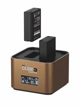 Hähnel - ProCube3 - para Olympus - Cargador dúo DSLR - Carga más rápida - Entrada USB Tipo C