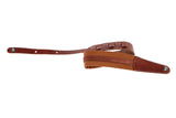 GEWA Correa para guitarra serie Prestige, cuero auténtico, ancho 65 mm, largo 103-139 cm, Cierre de seguridad: cromado, arena seca/marrón, marrón medio/marrón, hecho a mano en Europa