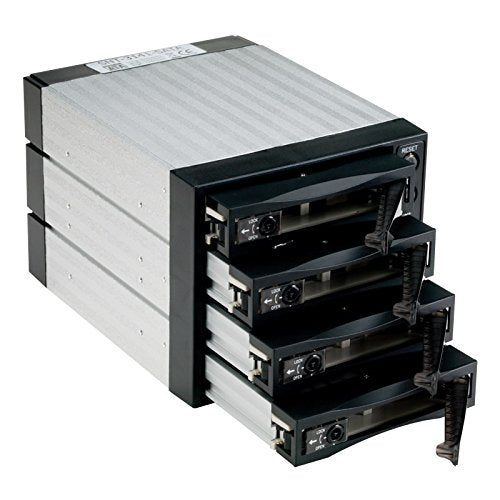FANTEC SNT-BA3141-1 Backplane, Caja para 4 Discos Duros de 3,5 Pulgadas (8,9 cm), para Montar en un Compartimento de 5,25'', Ventilador de 80mm, Negro