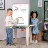 Smoby – Cuadro grande – Caras de tiza y magnética – Bandejas desmontables – 13 accesorios – Material reciclado – Fabricación francesa