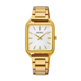 Seiko Essentials SWR078 - Reloj de Cuarzo para Mujer, Esfera Dorada, Movimiento de Cuarzo, Movimiento de Cuarzo
