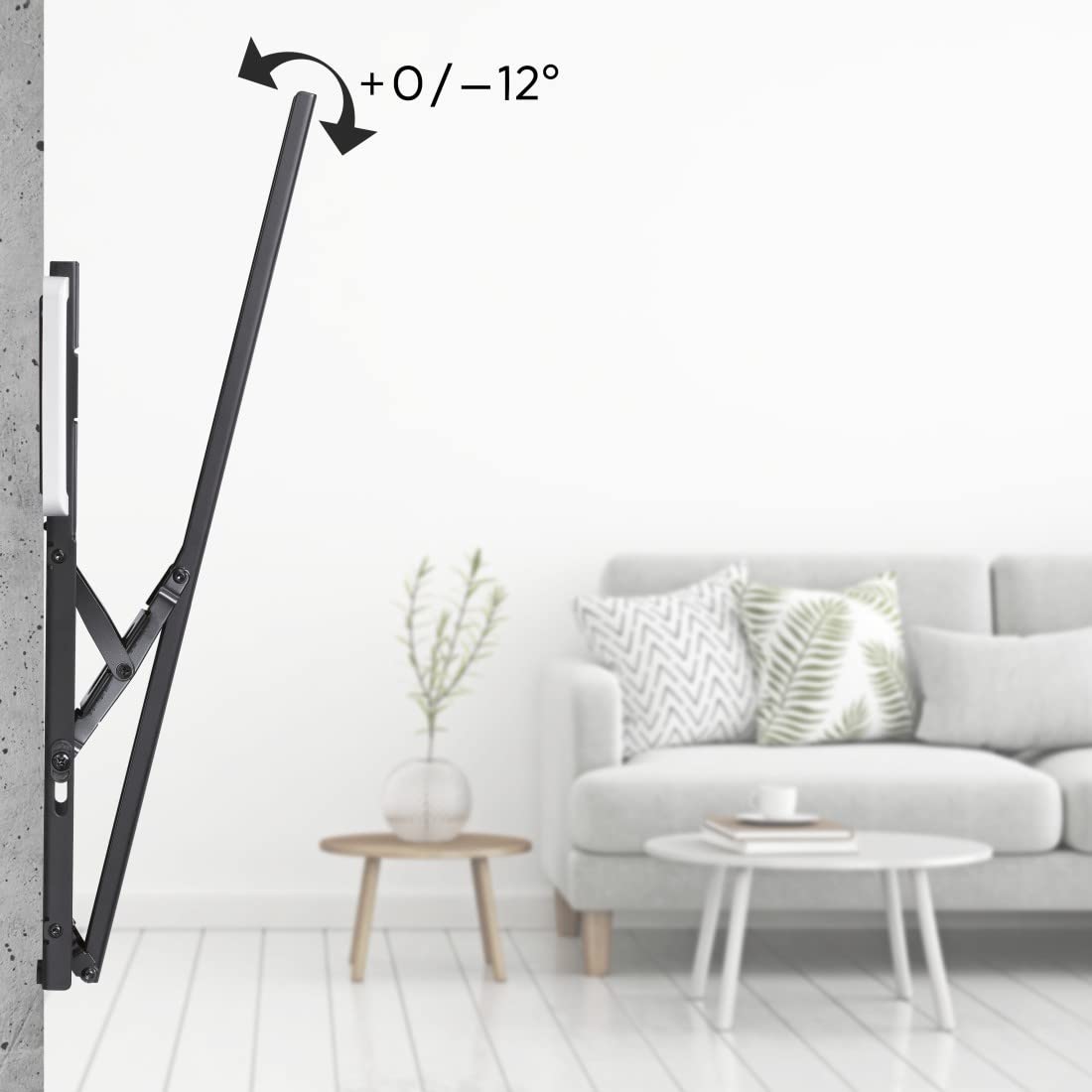 Hama | Soporte de Pared para TV de 46" a 100" (Soporte inclinable +0/-12° de Pared, Pantallas de hasta 191cm, Carga máx de 75kg, VESA 800 x 600)