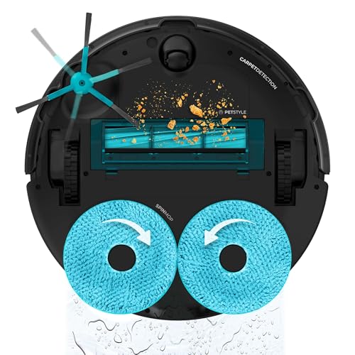 Cecotec Robot Aspirador Autovaciado y Mopas Giratorias Conga 13090 Spin Revolution Home&Wash Essential. 7000Pa, Tecnología Láser, Cepillo de Silicona y Lateral, App, Bluetooth y WiFi 2,4GHz, 5GHz