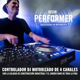 RANE PERFORMER Controlador DJ motorizado de 4 canales, platos 7" con displays, faders Precision Feel, Stem Split, FX Avanzado, Serato DJ Pro incluido