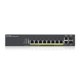 Zyxel Nebula Conmutador PoE+ gestionado de capa 2 Gigabit Ethernet de 8 puertos con margen de 180 vatios y 2 puertos combinados Gigabit y modo de Nube híbrida (Hybrid Cloud) [GS2220-10HP]