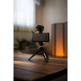 Sennheiser MKE 200 + Kit Móvil, Micrófono Direccional para Cámara con Pinza para Smartphone y Minitrípode Manfrotto PIXI, 509256