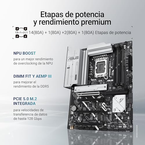ASUS ProArt Z890-Creator WiFi - Placa Base ATX, 16+2+1+2 etapas de Potencia, PCIe 5.0 Compatible con GPU de última generación, Dos Thunderbolt 5 Tipo-C, LAN de 10 GB y 2,5 GB, WiFi 7, 5 Ranuras M.2
