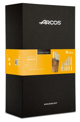 Arcos Set Cuchillos Forjados 5 piezas - Acero Inoxidable Nitrum. 3500 gr. Mango Ergonómico Polioximetileno POM. Serie Riviera Blanc. Hoja delgada con un Borde Suave característico. Color Blanco.