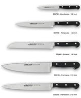 Arcos Set Cuchillos 5 piezas Acero Inoxidable Nitrum. Cuchillo Cocina Profesional Afilado para Cortar Carne. Mango Ergonómico Polioximetileno POM. Serie Opera. Diseño Clásico. Color Negro.