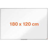 Nobo Pizarra Magnética de Acero, 1800 x 1200 mm, Marco de Aluminio, Fijado a la Pared con Montaje en las Esquinas, Bandeja para Rotuladores, Gama Essence, Blanco, 1905213