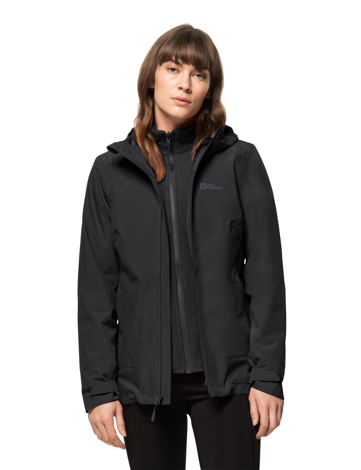 Jack Wolfskin Moonrise 3 en 1 Chaqueta, Negro, M para Mujer