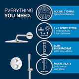 GROHE Precision 310 Sistema de ducha empotrado con caja de instalación universal Brazo de ducha horizontal 422 mm Manguera de ducha tipo jet 1500 mm Cromo 34880000