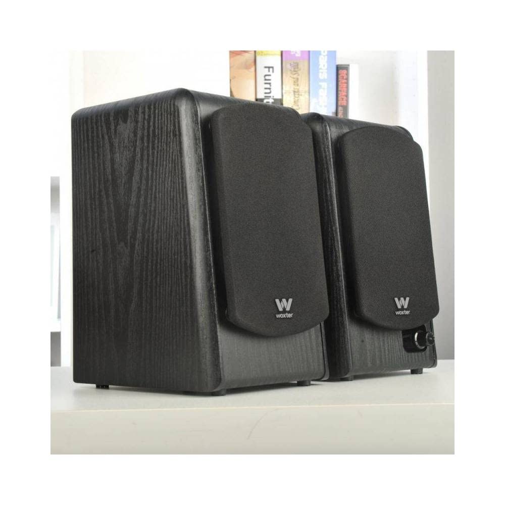 Woxter Dynamic Line DL-610 Black - Altavoces de estantería terminados en Madera autoamplificados (20 RMS 180 W, Bluetooth, conexión de 3,5mm, PC, TV, Tablets, Smartphones, mp3...)