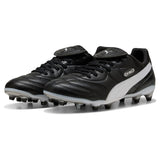PUMA King Liga FG/AG, Soccer Shoe Unisex Adulto, Black White Silver, 40.5 EU