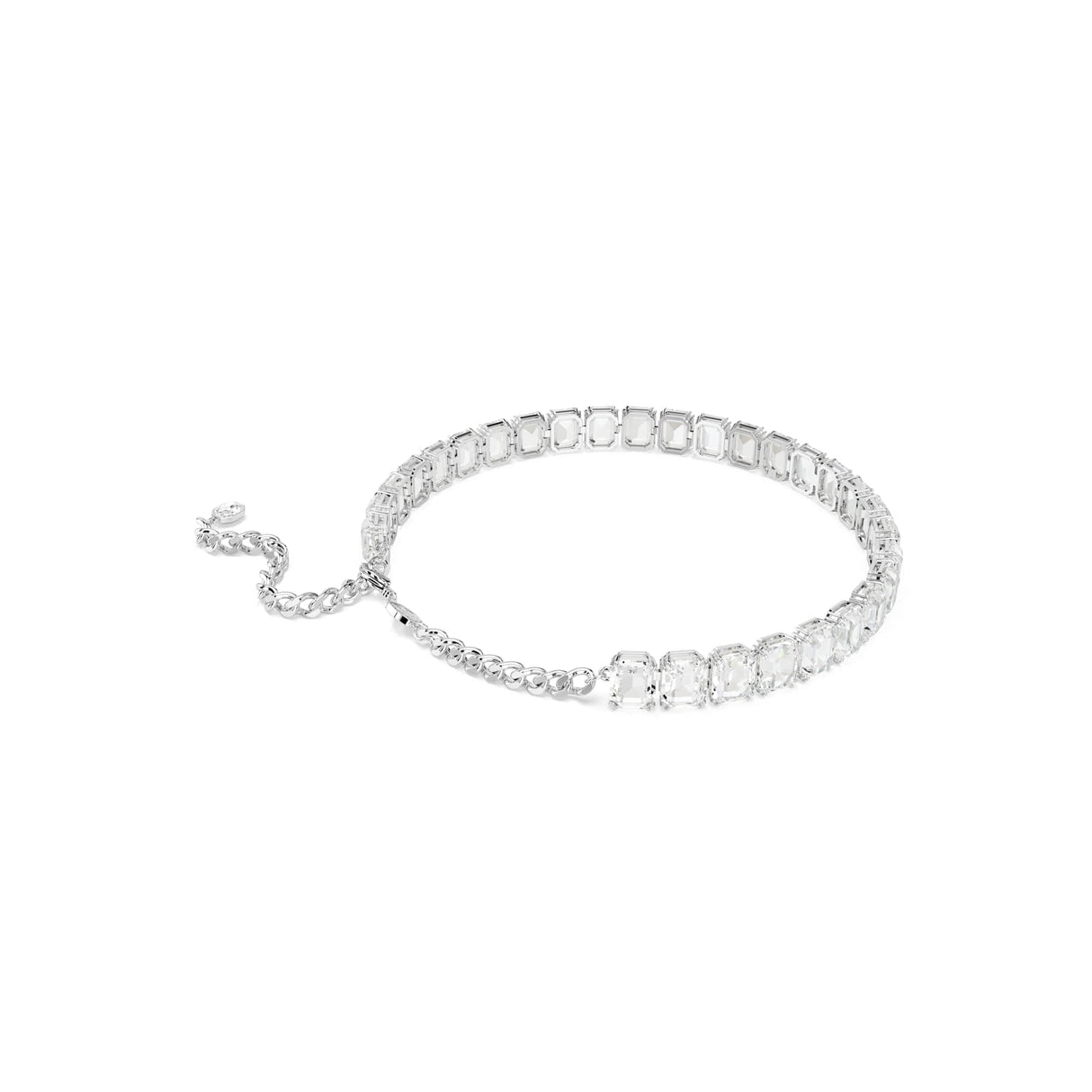 Swarovski Gargantilla Millenia, Talla octogonal, Blanca, Baño de rodio