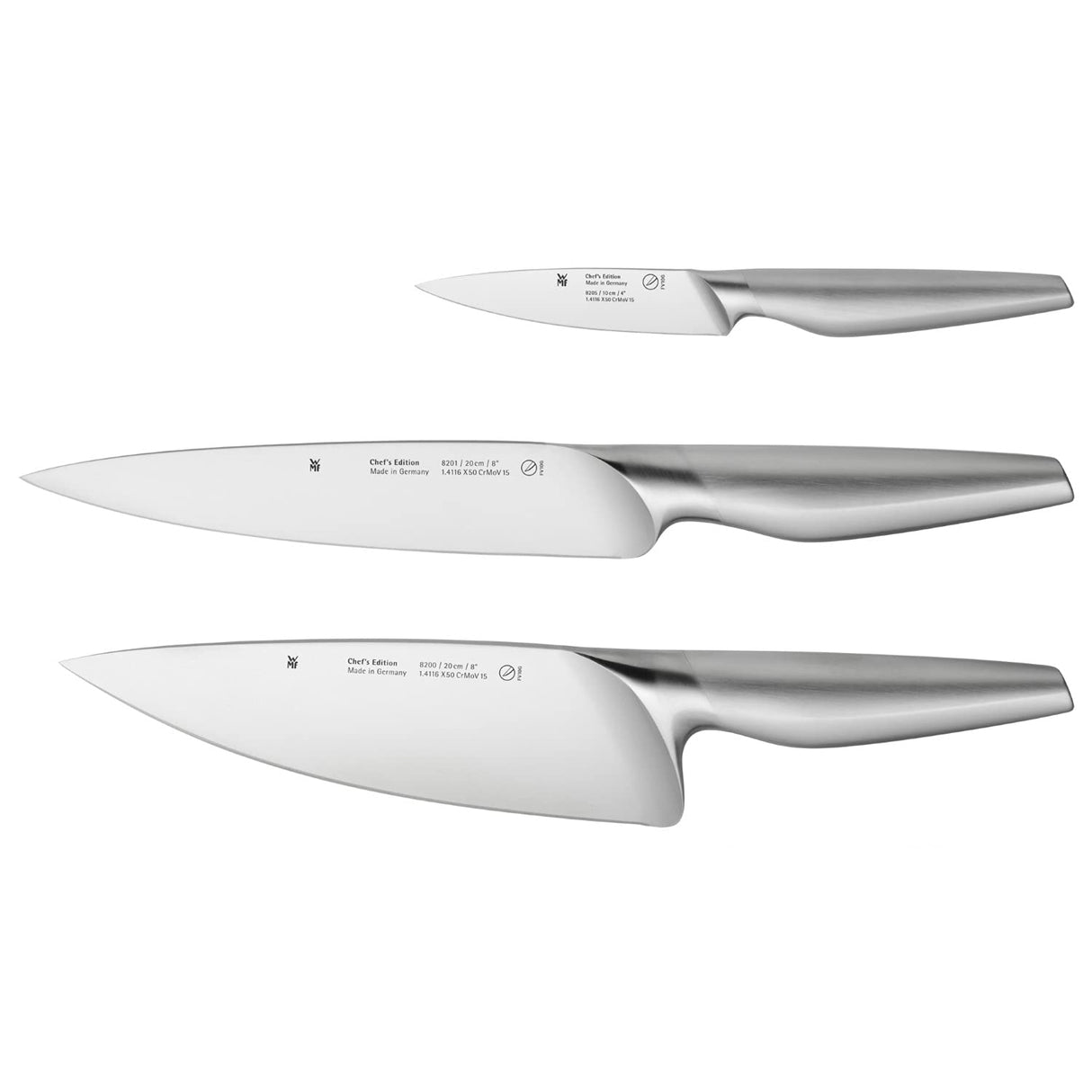 WMF Chef's Edition Juego de 3 Cuchillos con Hoja Insertada de Acero Templado Completamente Forjado