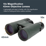 Celestron 71333 Nature DX de 10 x 42 mmPrismáticos Celestron 71333 con Lente Multicapa, Cristal de Prisma BaK-4 y Funda de Transporte, Verde