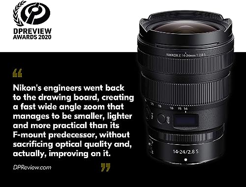 Nikon Objetivo Nikkor Z 14-24 mm F/2.8 S, para Nikon Serie Z, Pro Negro