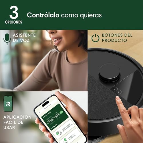 iRobot Roomba Plus 405 Combo con Base AutoWash multifunción y autolimpiable, Lavado y Secado mopas DualClean elevables, Clearview LiDAR, 75 días de autovaciado, Doble fregado con SmartScrub, App_N