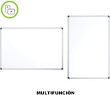 OFITURIA Pack Pizarra Blanca Magnética + Pentel MAXIFLO Set 4 Rotuladores con Borrador Magnetico Ligero - Pizarra Magnetica Lacada Con Marco De Aluminio Resistente Fácil De Borrar En Seco (150x100cm)