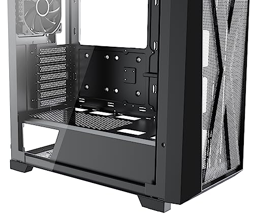 Xilence Xilent X X912.ARGB - Carcasa para PC para Gaming, 3 Ventiladores ARGB de 120 mm, 1 Ventilador Negro, Caja de Torre ATX Midi Midi, Panel Frontal de Malla para un Buen Flujo de Aire y Placa de