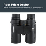 Celestron 72333 Nature DX ED 10x42: prismáticos con lentes objetivo con dispersión baja, exteriores y aves, revestimiento múltiple completo y prismas BaK-4, carcasa revestida resistente al agua y vaho