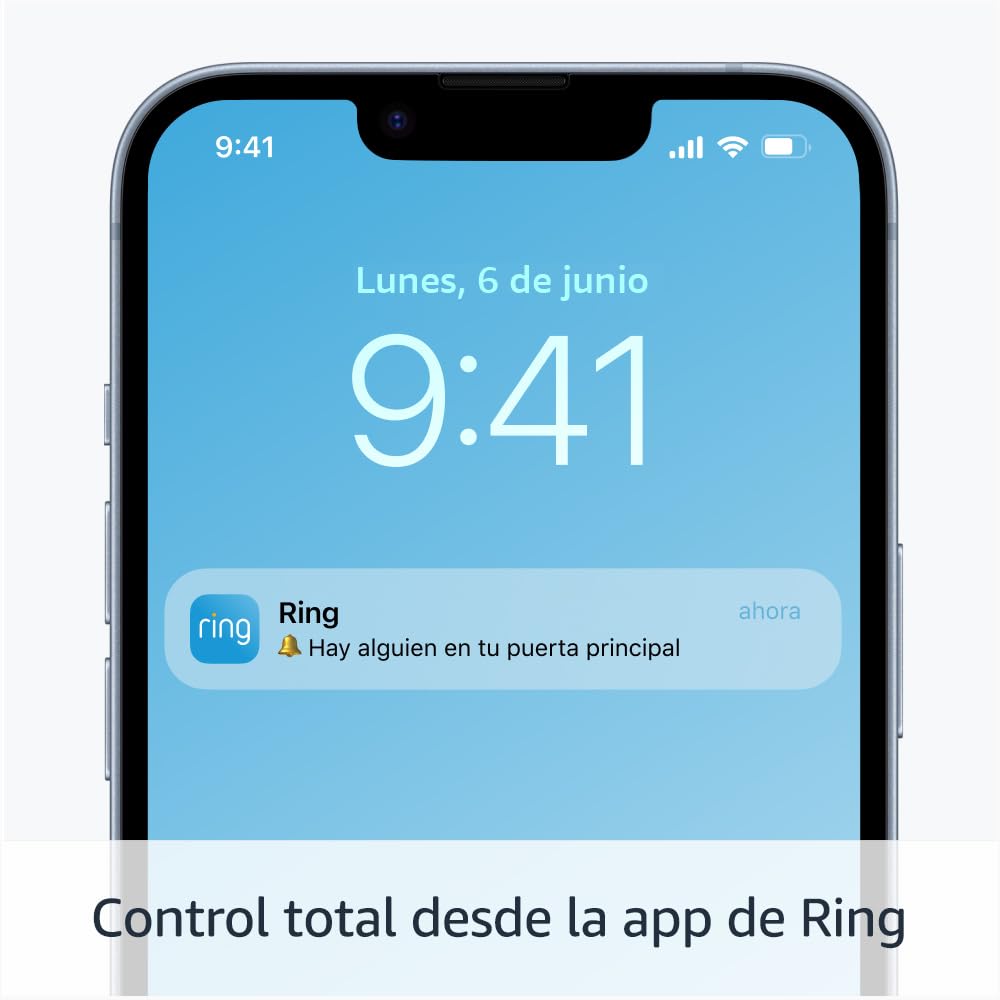 Videotimbre Pro con batería Ring (Battery Video Doorbell Pro) | Videotimbre con vídeo de cuerpo entero, detección de movimiento 3D y visión nocturna en color | 30 días gratis de Ring Home