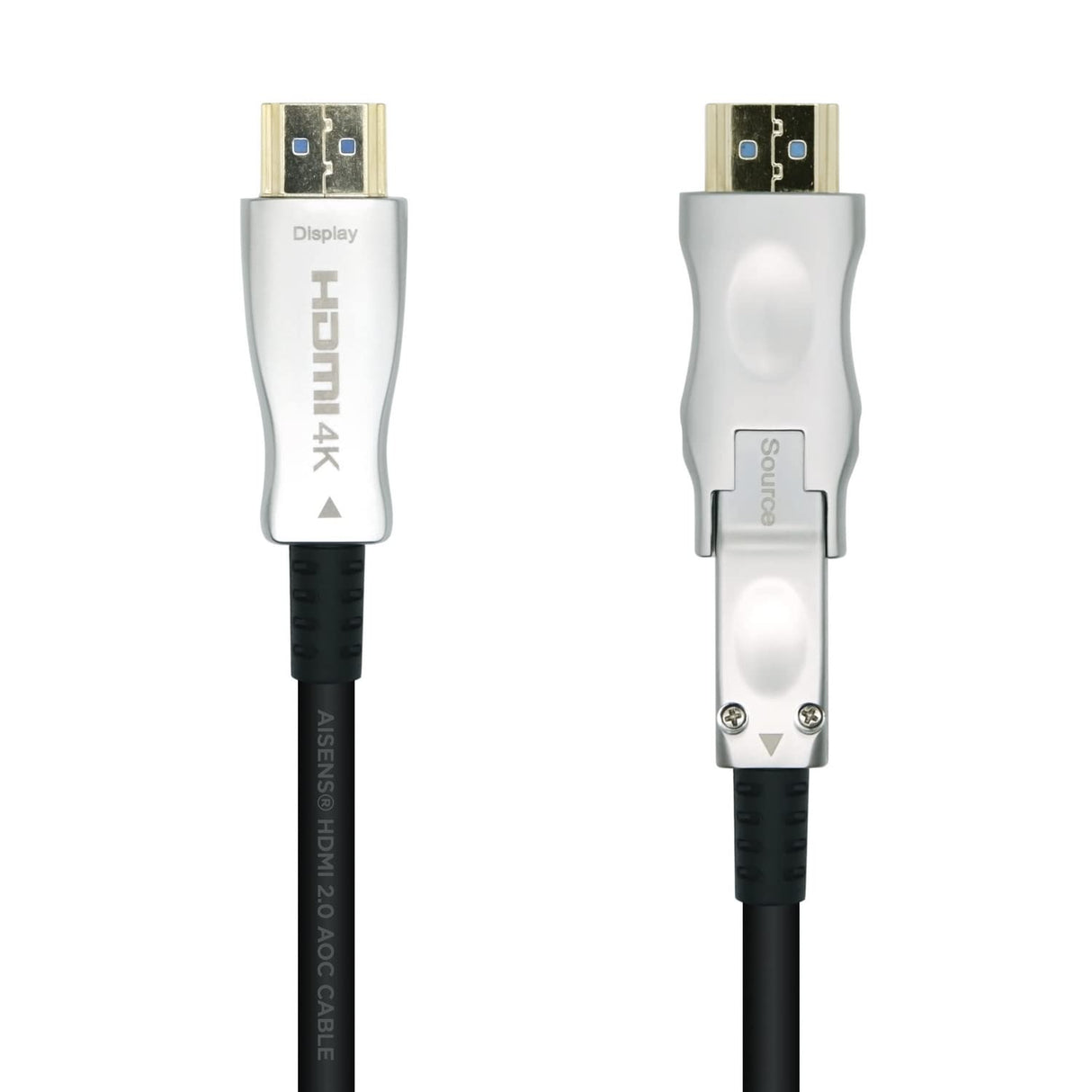 AISENS A148-0512 Cable HDMI V2.0 AOC desmontable premium alta velocidad/HEC 4K@60Hz 4:4:4 18Gbps, A/M-D/A/M, negro, 30m
