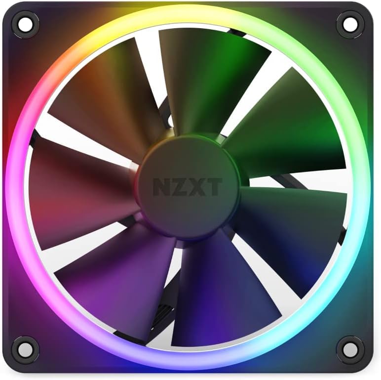 NZXT F120 RGB Fans - RF-R12TF-B1 - Personalización de iluminación RGB optima- Refrigeración silenciosa - Triple (ventilador y controlador RGB INCLUIDOS) - Ventilador de 120 mm - Negro