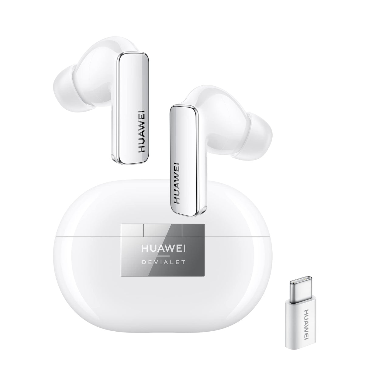 HUAWEI FreeBuds Pro 2 Auriculares Bluetooth, Auriculares Hi-Res Audio, Doble Altavoz, cancelación Activa del Ruido 47 dB, Ecualizador adaptativo, conexión 2 Dispositivos, IP54, cerámica Blanca, con