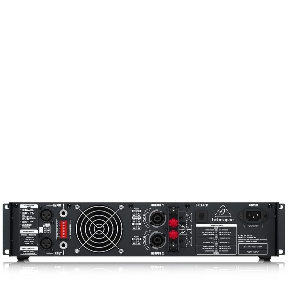 Behringer EP2000 Amplificador Potente Estéreo De 2000 Vatios Profesional Con Tecnología ATR, Accelerated Transient Response