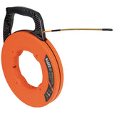 Klein Tools Cinta de pescado, extractor de alambre de fibra de vidrio con líder de acero en espiral, carcasa optimizada y mango, 15 m 56350