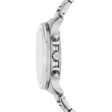 Michael Kors Reloj Sage para Hombre, Movimiento cronógrafo de Cuarzo de 44 mm con Correa de Acero Inoxidable, 44 mm, Conjunto Tono Plata