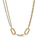 PANDORA ME Collar de eslabones chapado en oro de 14 quilates, 45