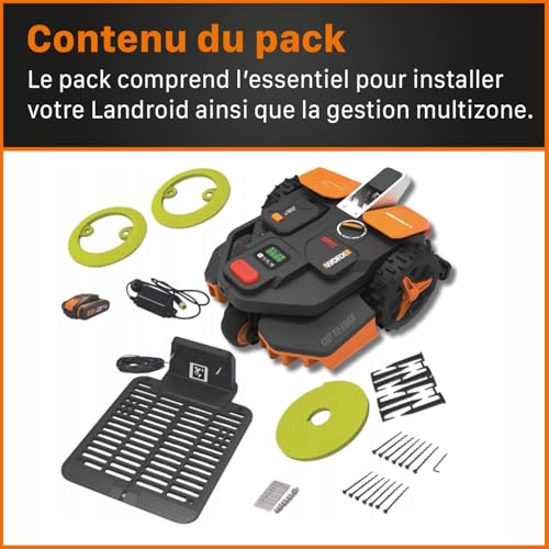WORX Landroid Vision S250 WR202E Robot cortacésped para Jardines de hasta 250 m² – Robot cortacésped Inteligente sin Cable de limitación – WiFi y Bluetooth – prevención Activa de obstáculos con