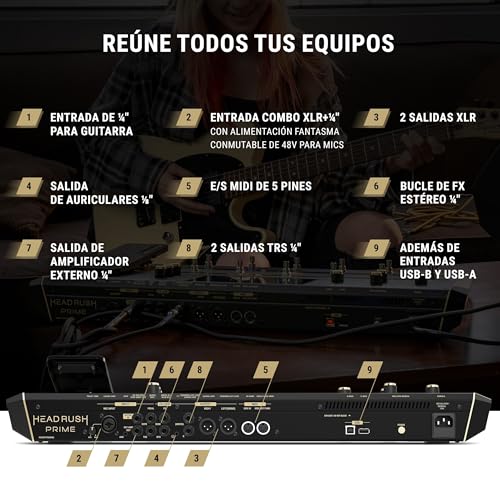 HeadRush Prime - Pedal Multiefectos Guitarra y Voz, Procesador de Modelado con Amp Cloner, Antares Auto-Tune, WiFi, Pantalla Táctil, Looper y Bluetooth