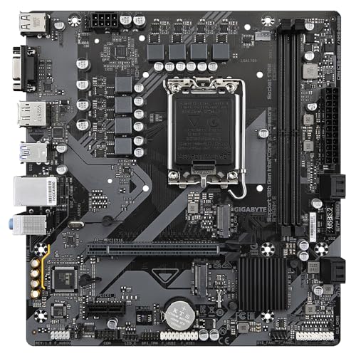 GIGABYTE B760M E Placa Base - Compatible con procesadores Intel Core 14ª generación, VRM de 6+1+1 Fases, hasta 7200 MHz DDR5 (OC), 2xPCIe 4.0 M.2, LAN 1 GbE, USB 3.2 Gen 1
