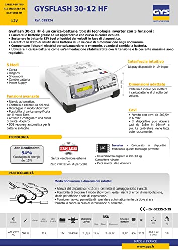 GYS, Cargador De Baterías Gysflash 30.12 Hf