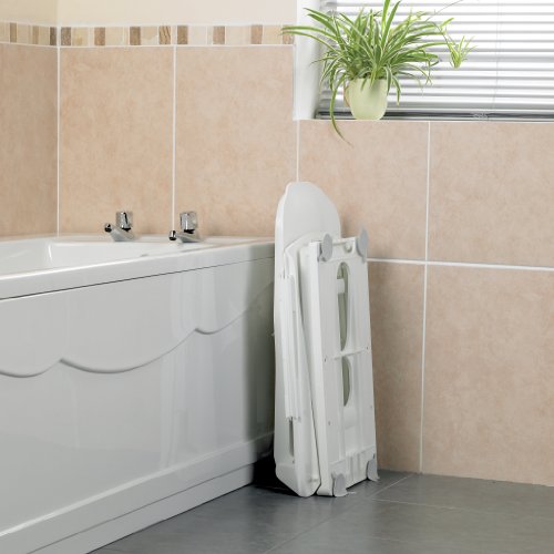 Bathmaster Deltis Alza de Baño, Asistencia para Entrar y Salir de la Bañera, Estable y Duradera, Color Azul y Blanco