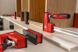 BESSEY 2 abrazaderas de cuerpo REVO KRE100-2K-SET, envergadura de 1000 mm, proyección de 95 mm, carcasa de plástico reforzada con metal para mayor potencia y seguridad, peso 6,9 kg