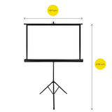 OVERMAX Tripod Screen 60” Pantalla de proyección con trípode de 60 Pulgadas, 116 × 87 cm, Tres Patas, Ajuste de Altura de Pantalla y trípode, retracción automática de Pantalla con Resorte
