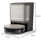 Philips Serie 9000 Robot Aspirador y Friegasuelos - Succión Ultra Fuerte, friega con Agua, estación Todo en uno, detección de obstáculos, Control Mediante App (XU9100/10)