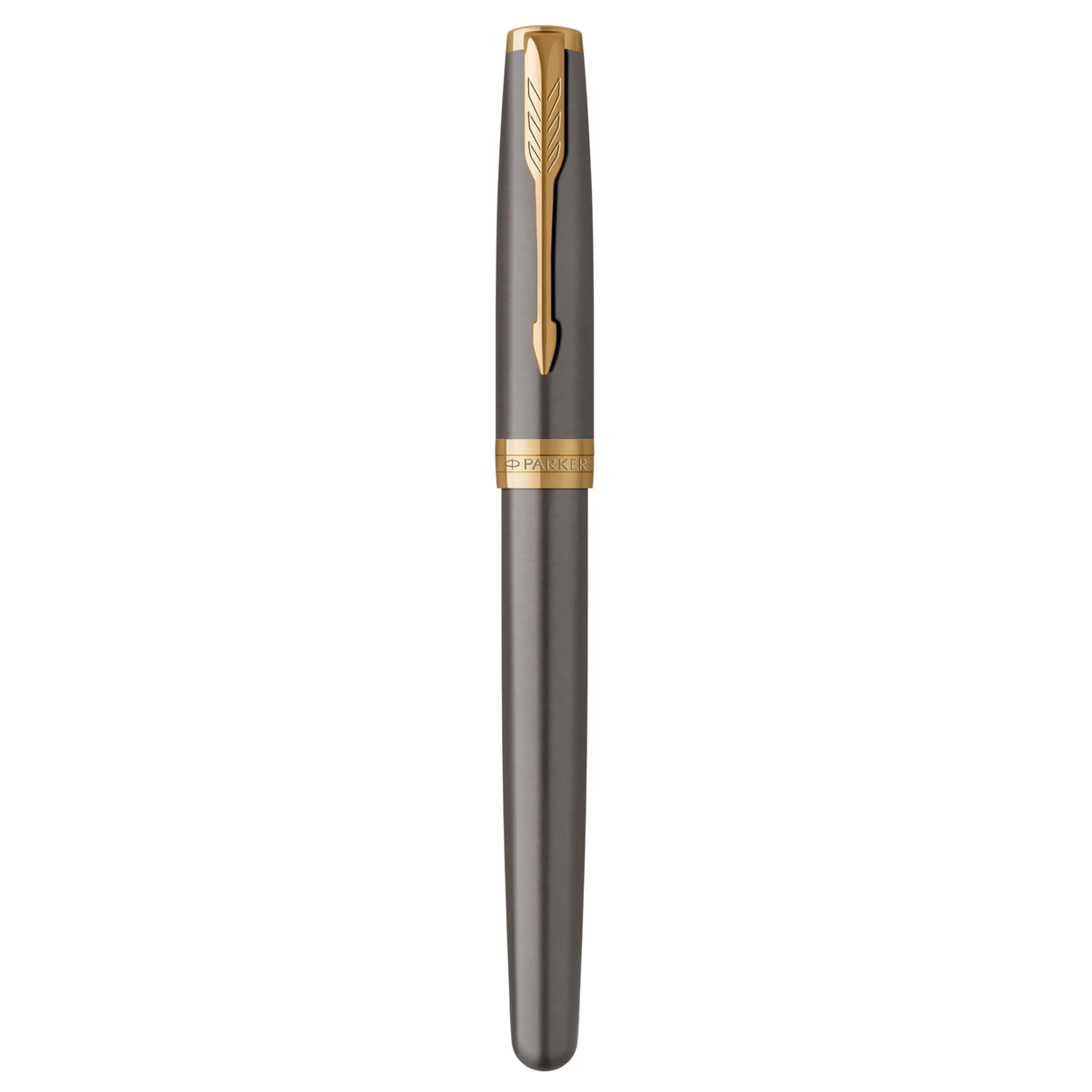 PARKER Bolígrafo roller Sonnet | lacado gris con adornos dorados | punta fina de acero inoxidable | estuche de regalo