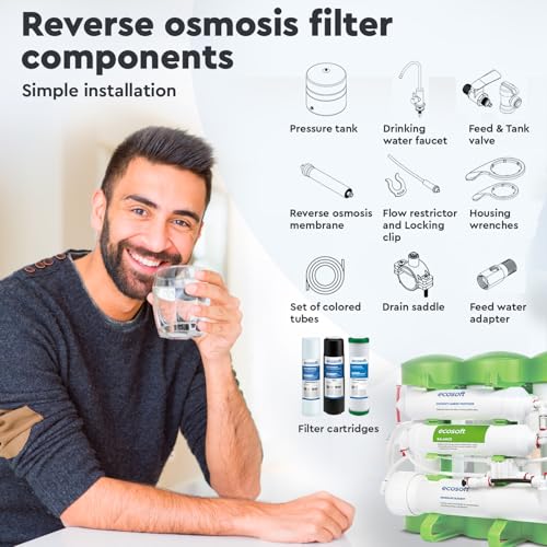 Ecosoft PURE Balance Filtro de Ósmosis Inversa Compacto | Sin Bomba | Mejora el Sabor del Agua Potable Doméstica