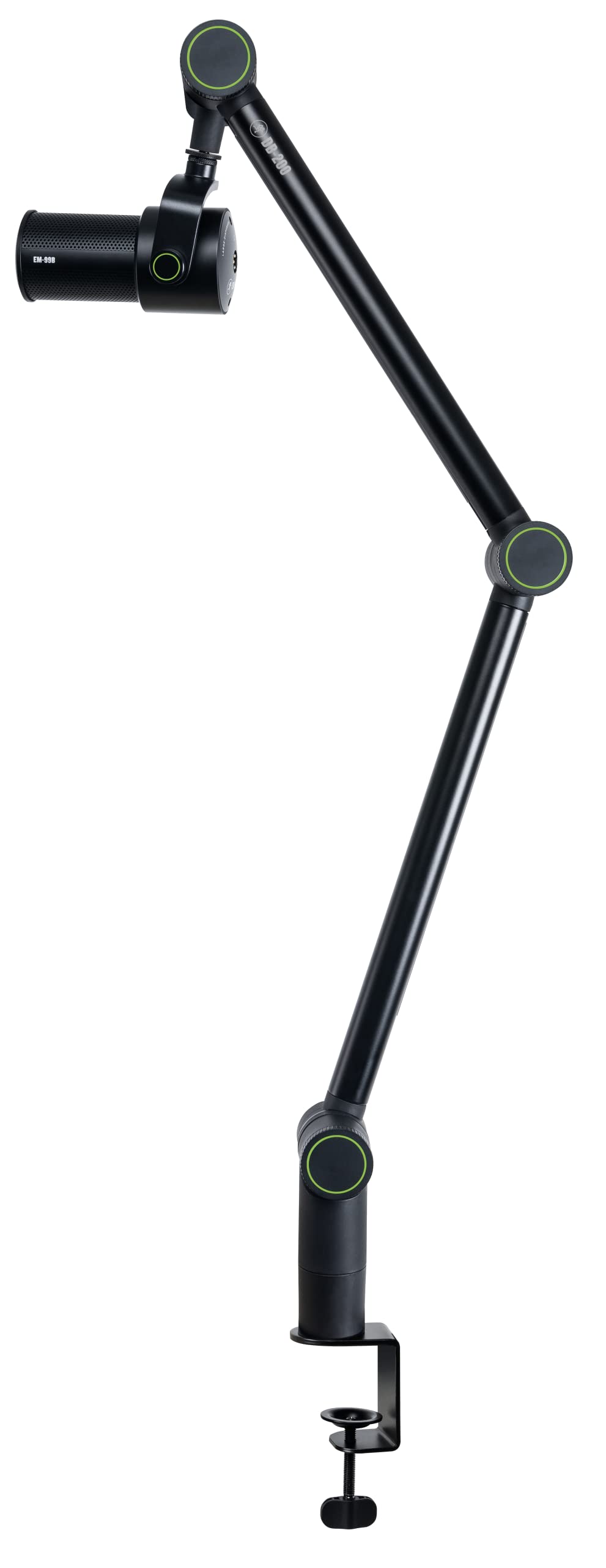 Mackie DB-200 brazo jirafa para microfonía profesional con soporte de sobremesa y ranuras integradas para la organización de cables