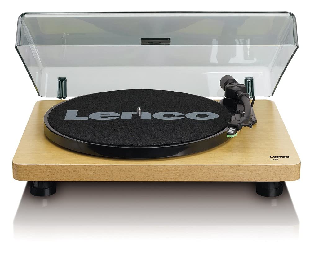 Lenco L-30WD USB - Giradiscos de correa - 33 y 45 RPM - USB - Salida RCA - Digitaliza discos - Preamplificador - Madera, único