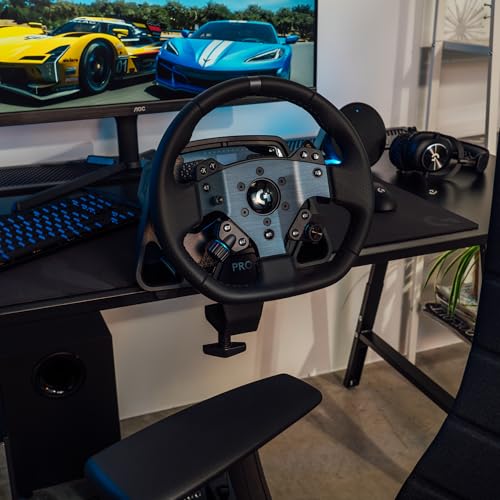 Logitech G PRO Racing Wheel, PC, fuerza de 11 N⋅m, accionamiento directo, Force Feedback TRUEFORCE,palancas de cambio magnéticas, doble embrague,pantalla OLED, desacople rápido, distribución PRO